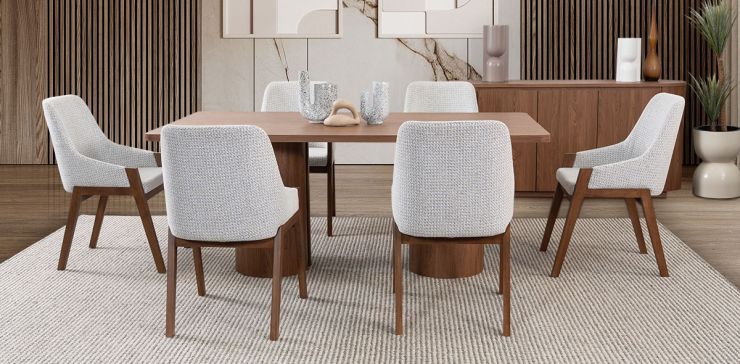 Comedor Rectangular Abu Dabi Café 7 Piezas