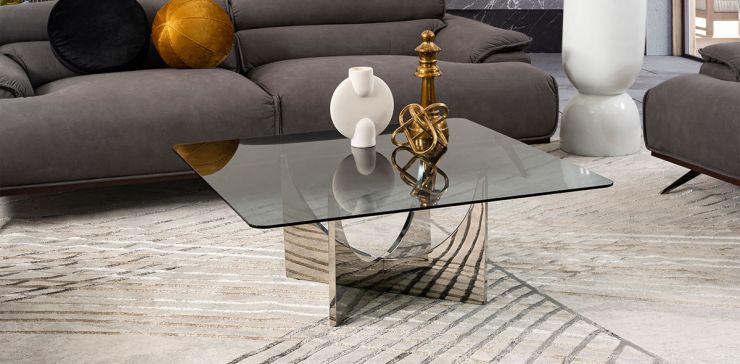 Mesa De Centro Cuadrada Edric Plata