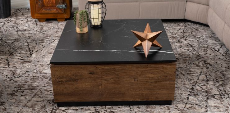 Mesa De Centro Con Cajón Birmania Negro