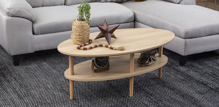 Mesa De Centro Ovalada Sebastián Natural