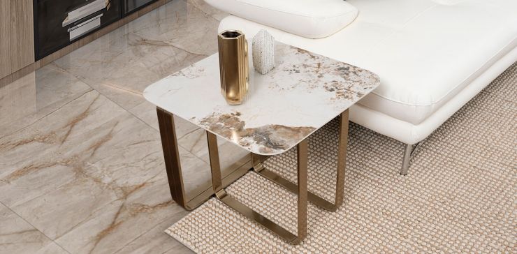 Mesa Lateral Cuadrada Fall Dorado