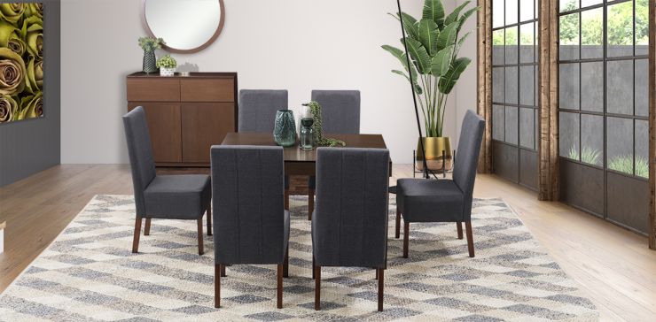 Comedor Dominik Café Con Sillas Gris 7 Piezas