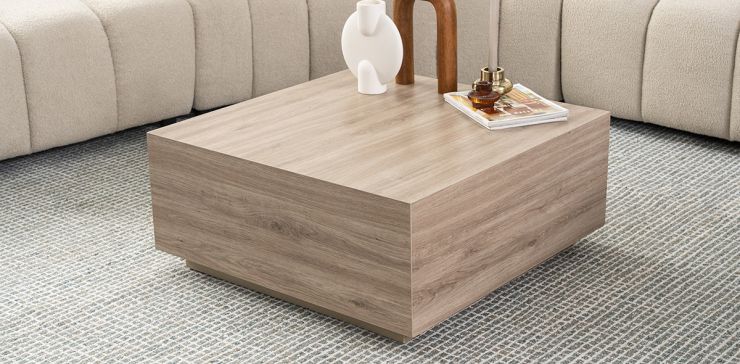Mesa De Centro 80 X 80 Cm Casa Anahí Aria Dorado