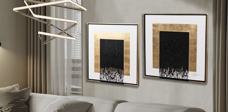 Cuadro Decorativo Al Oleo Deslave CL Blanco