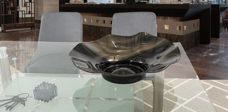 Platón Decorativo Cristal Jumbo Zirconia Negro