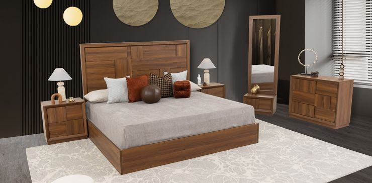 Recámara King Size Atenas Parota 5 Piezas