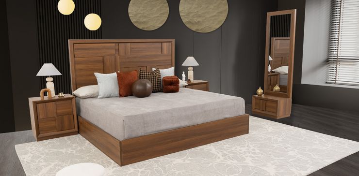 Recámara King Size Atenas Parota 4 Piezas