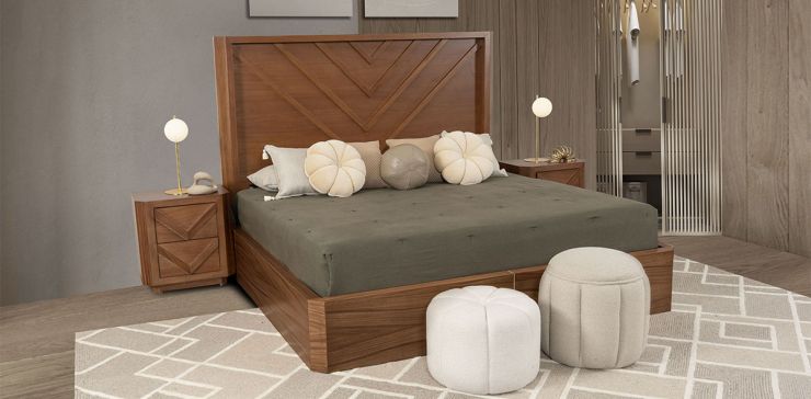 Recámara King Size Vitto Café 3 Piezas