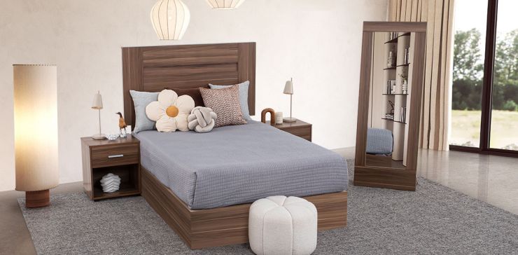 Recámara Matrimonial Rosetta Café 4 Piezas