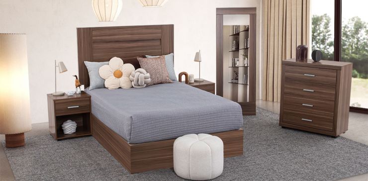 Recámara Matrimonial Rosetta Café 5 Piezas