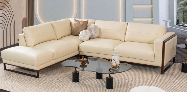 Sala Modular Izquierda Piel Avino Beige (Boal)