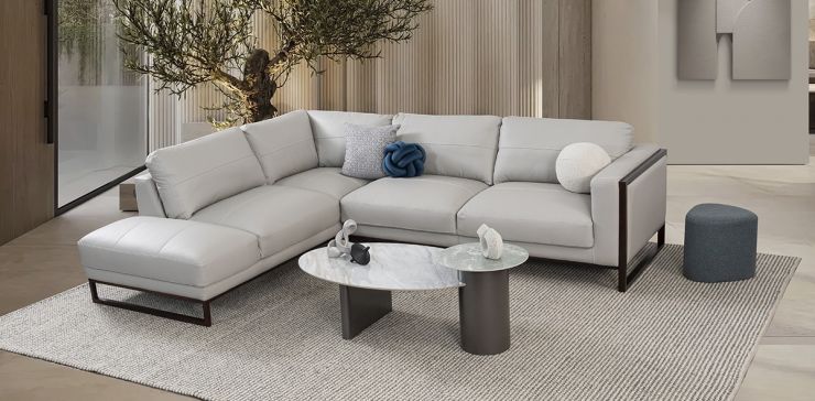 Sala Modular Izquierda Piel Avino Gris (Boal)