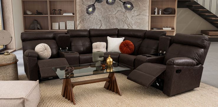 Sala Modular Con Reclinable Liam Café