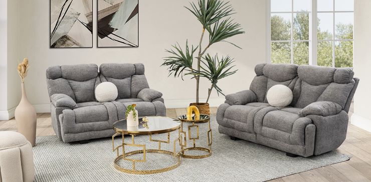 Sala Kralice Gris New Leonore 2 Piezas