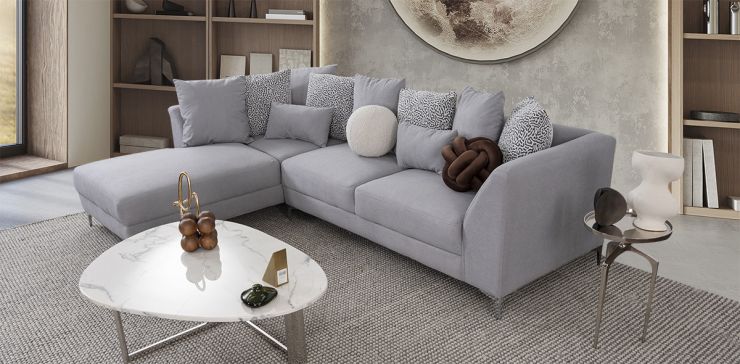 Sala En L Izquierda Alexia Gris