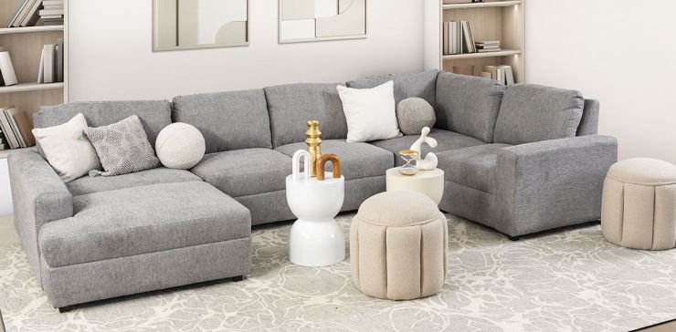 Sala Elite Gris Claro 4 Piezas  