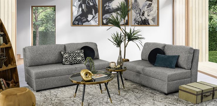 Sala Gea Gris Acero Sirius 2 Piezas