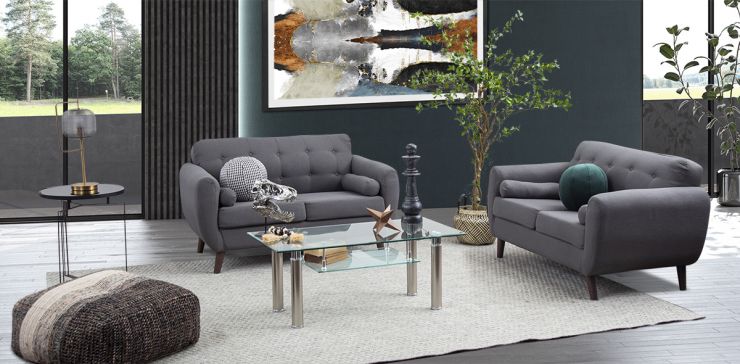 Sala Monet Charcoal 2 Piezas 