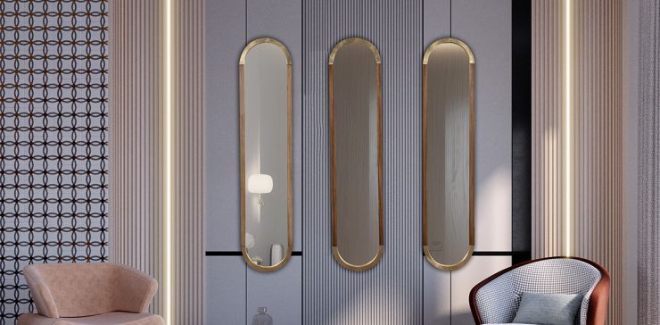 Juego De Espejo Parota Vesalles CL Café 3 Piezas