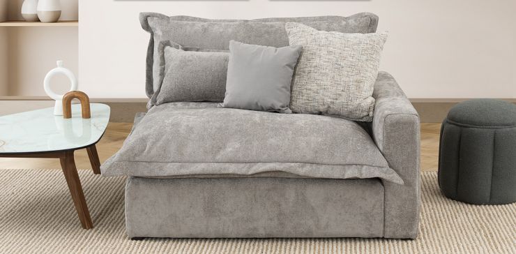 Sillón Con Brazo Derecho Mariel Gris
