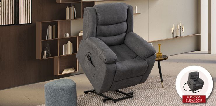 Sillón Reclinable Eléctrico Aruba Gris