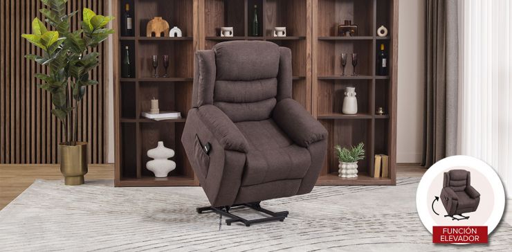 Sillón Reclinable Eléctrico Aruba Café