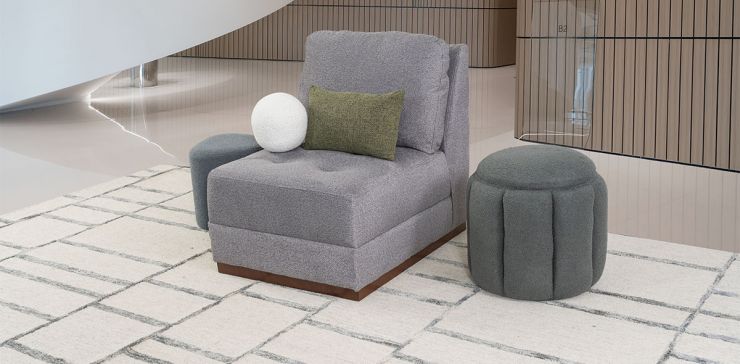Sillón Sin Brazos Tifany Plus Gris Acero
