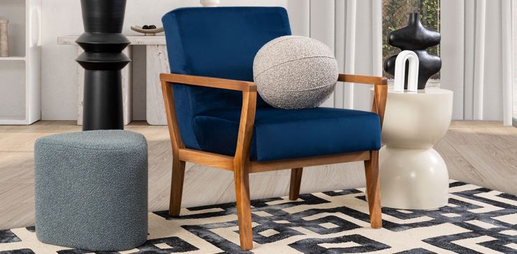 Sillón Ocasional Parota Donovan Azul Zafiro 