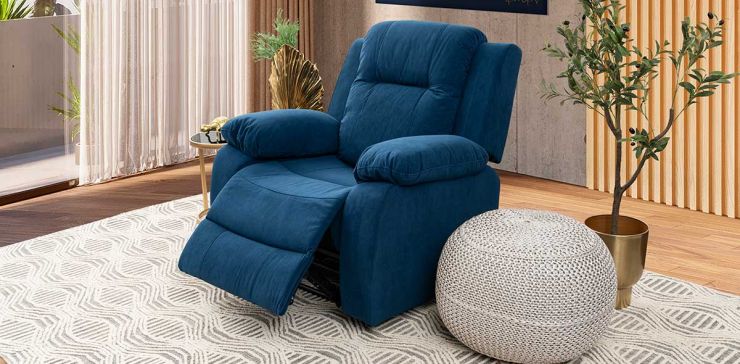 Sillón Reclinable Eléctrico Lur Plus Azul