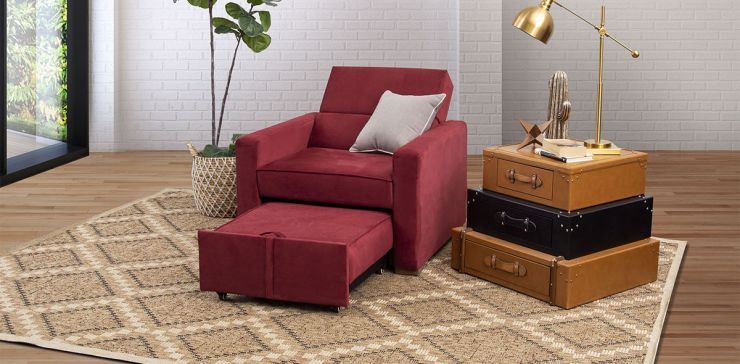 Sillón Con Reclinable Fontana Rojo