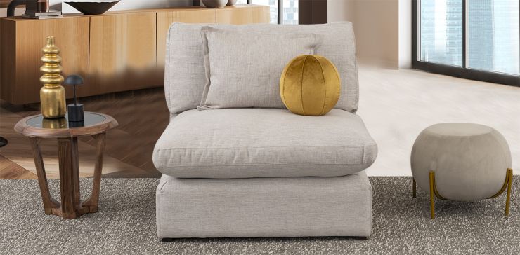 Sillón Sin Brazo Romelly Beige