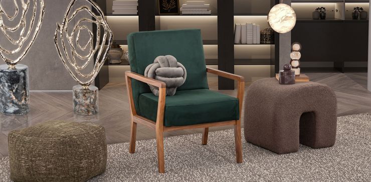 Sillón Ocasional Parota Donovan Verde Esmeralda
