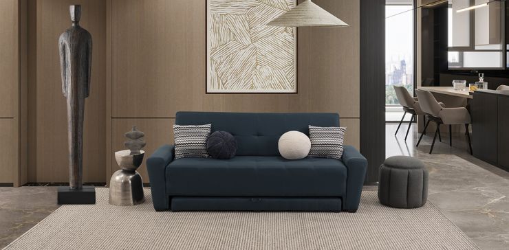 Sofá Cama Con Cama Baja Irlanda New Azul