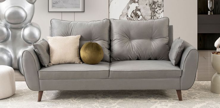 Sofá 3 Plazas Aria Soft Gris Oxford