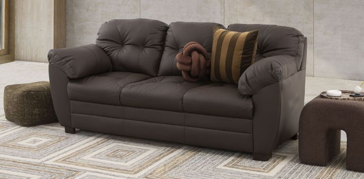 Sofá 3 Plazas Piel Derby Chocolate