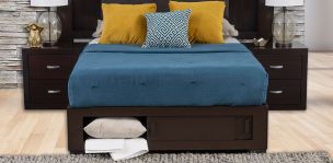 Base De Cama Cajonera Matrimonial Koren Moka