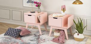 Buró Con Revistero Zeus Rosa