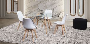 Comedor Cuadrado Atlas Con Sillas Arthus Blanco