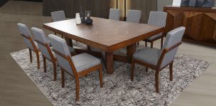 Comedor Rectangular Creta Con Sillas Gris Charcoal 260 Cms
