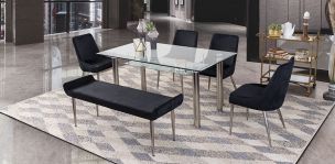Comedor Rectangular Enkel II Negro 6 Piezas