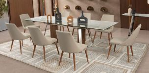 Comedor Con Extensión Boscoli Beige 7 Piezas