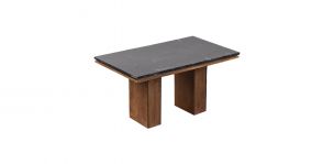 Mesa Comedor 150 X 90 Cm Rectangular De Mármol Alessia Negro