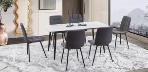 Comedor Rectangular Clever Gris Oxford 7 Piezas