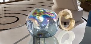 Esfera Decorativa Cristal Zirconia Azul Mediana