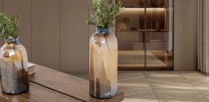 Jarrón Decorativo Balero Cristal Zirconia Café Grande