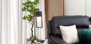 Lámpara De Mesa Grecia Negro