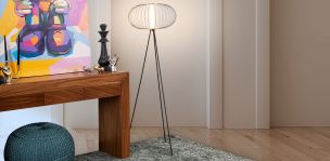 Lámpara De Piso Grecia Negro AP418