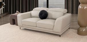 Sofá 2 Plazas Piel Lecce Beige