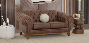 Sofá 2 Plazas Begonia Bonded Leather Café