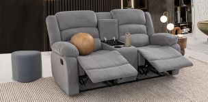 Sofá 2 Plazas Reclinable Columbia Gris